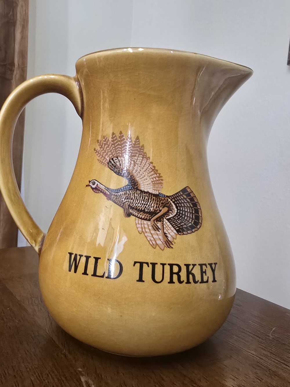 Fine Srafford Pottery Wild Turkey Bourbon Whiskey Advertising Pitcher England 6" - Picture 3 of 6